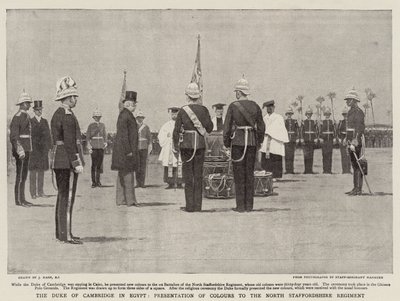 Der Herzog von Cambridge in Ägypten, Präsentation der Farben an das North Staffordshire Regiment von Joseph Nash